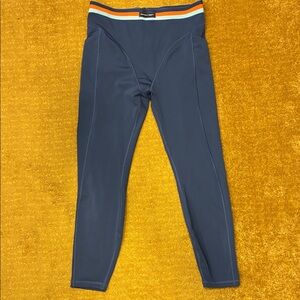 Savage X Fenty Leggings. Color:Blue with Neon Waist stripe, Size:LG